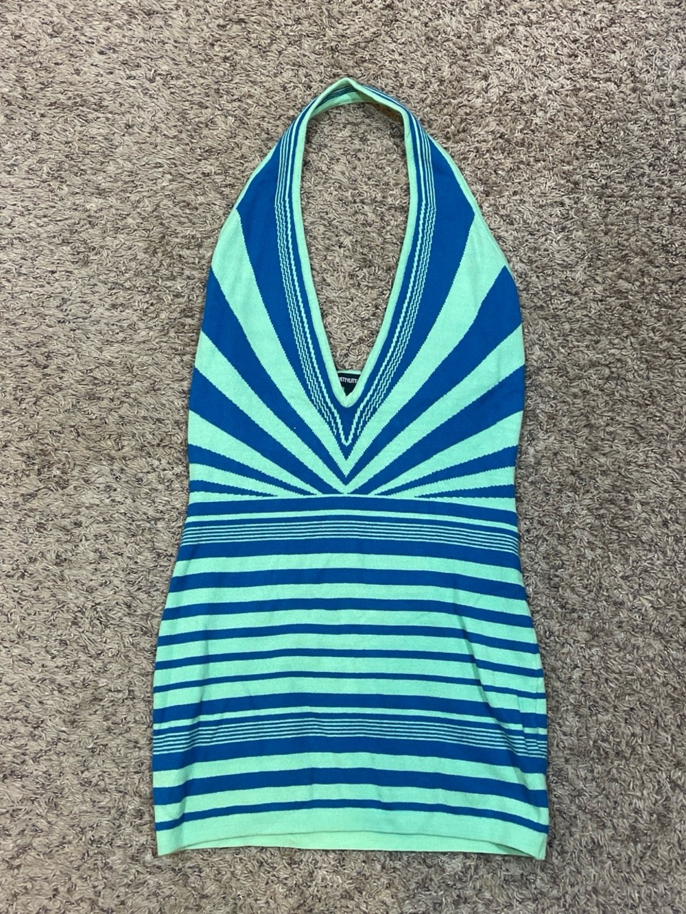 Green Halter Knit Dress M